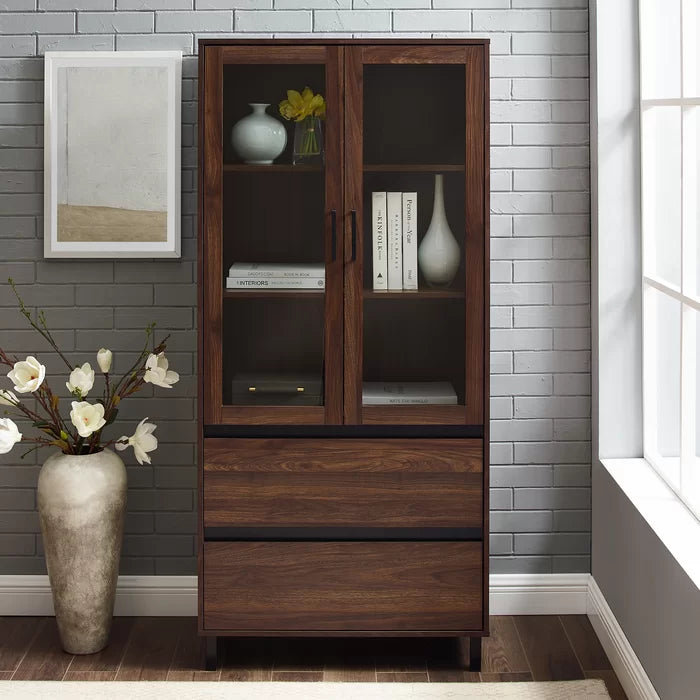 Dark Walnut Isla 30.5'' Wide China Cabinet Perfect for Displaying your Favorite Dishware