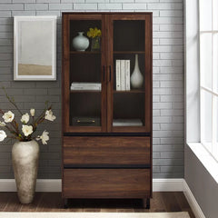 Dark Walnut Isla 30.5'' Wide China Cabinet Perfect for Displaying your Favorite Dishware