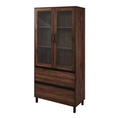 Dark Walnut Isla 30.5'' Wide China Cabinet Perfect for Displaying your Favorite Dishware