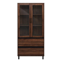 Dark Walnut Isla 30.5'' Wide China Cabinet Perfect for Displaying your Favorite Dishware