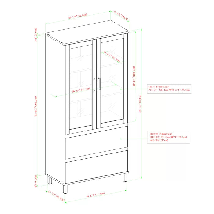 Dark Walnut Isla 30.5'' Wide China Cabinet Perfect for Displaying your Favorite Dishware