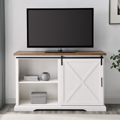 Rustic Oak/Brushed White Ismay 56'' Wide 3 Drawer Sideboard