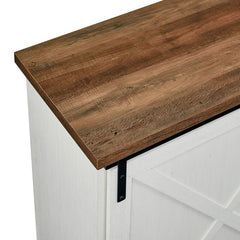 Rustic Oak/Brushed White Ismay 56'' Wide 3 Drawer Sideboard