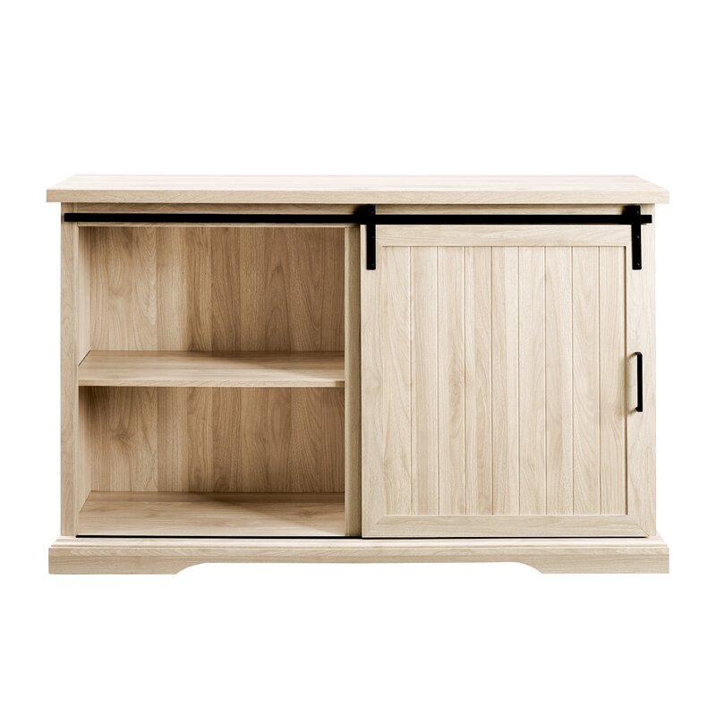 Birch Isra 56'' Wide 3 Drawer Sideboard Slatted Accents and Metal Detailing