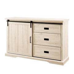 Birch Isra 56'' Wide 3 Drawer Sideboard Slatted Accents and Metal Detailing