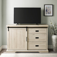 Birch Isra 56'' Wide 3 Drawer Sideboard Slatted Accents and Metal Detailing