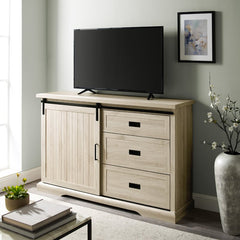 Birch Isra 56'' Wide 3 Drawer Sideboard Slatted Accents and Metal Detailing