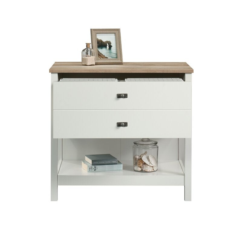Ivan 32.44'' Wide 1 Drawer Lateral Filing Cabinet Soft White Features Full Extension Slides