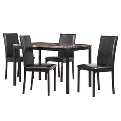 Brown/Black Table with Dark Brown/Black chair Jadyn 4 - Person Dining Set