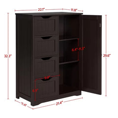 Jalieah 22'' W x 32'' H x 11.8'' D Free-Standing Bathroom Cabinet Espresso Design