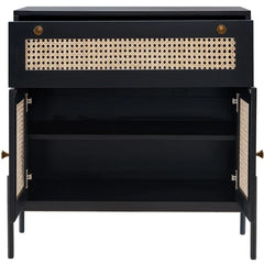 Black James-Robert 30'' Tall 2 - Door Accent Cabinet Mid-Century Modern Storage Cabinet