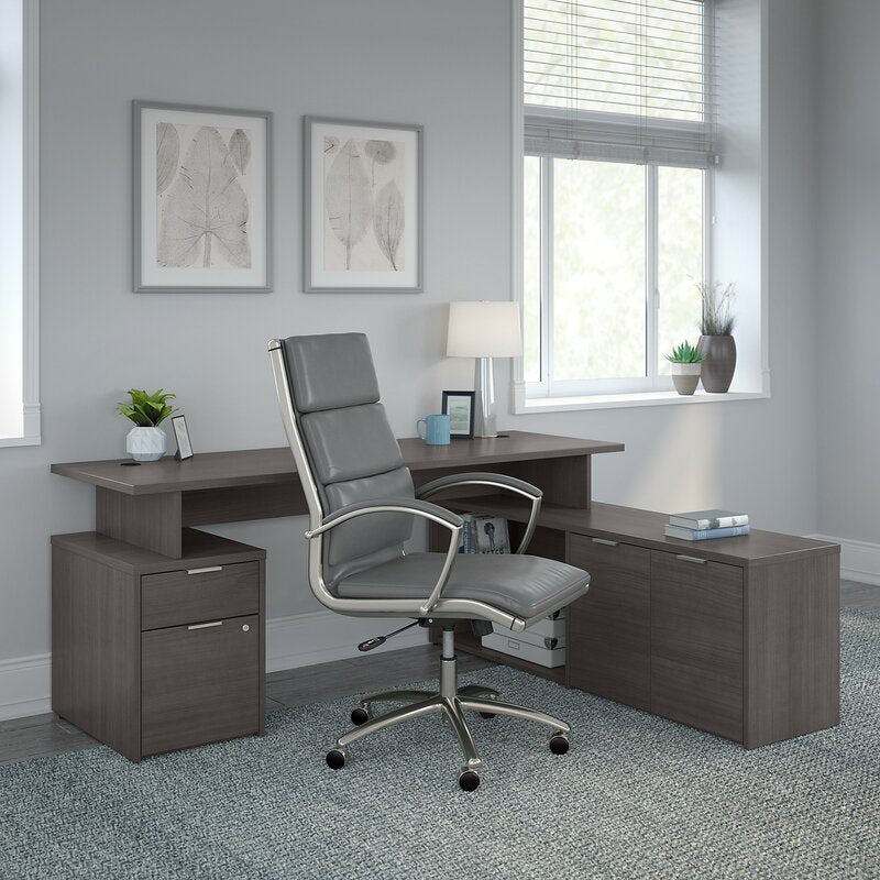 Storm Gray Jamestown 4 Shelf Filing Credenza any Modern Professional Office