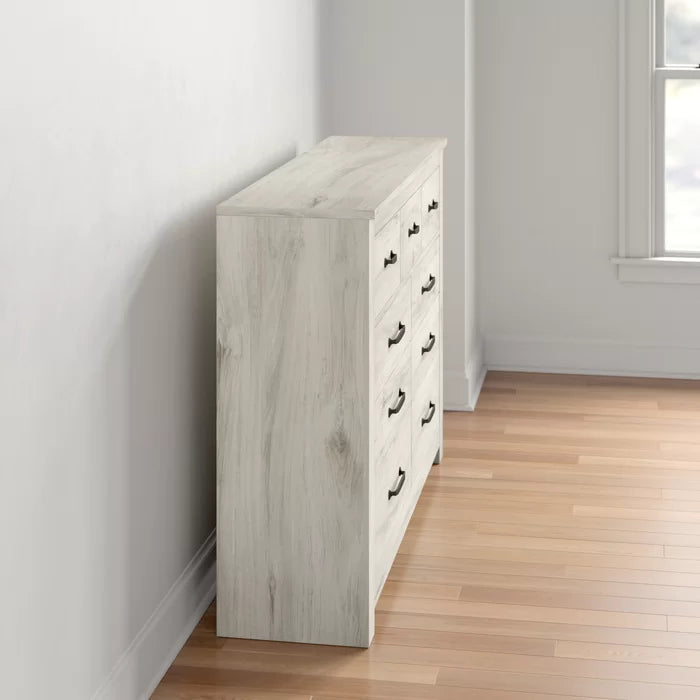 Jamilyn 7 Drawer 61.5'' W Dresser Made from Engineered Wood in a Rustic Whitewashed