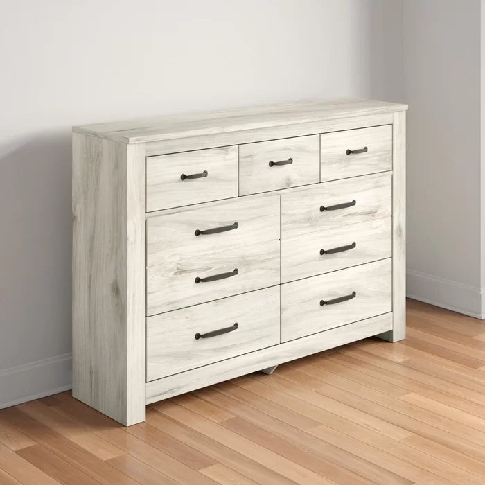 Jamilyn 7 Drawer 61.5'' W Dresser Made from Engineered Wood in a Rustic Whitewashed