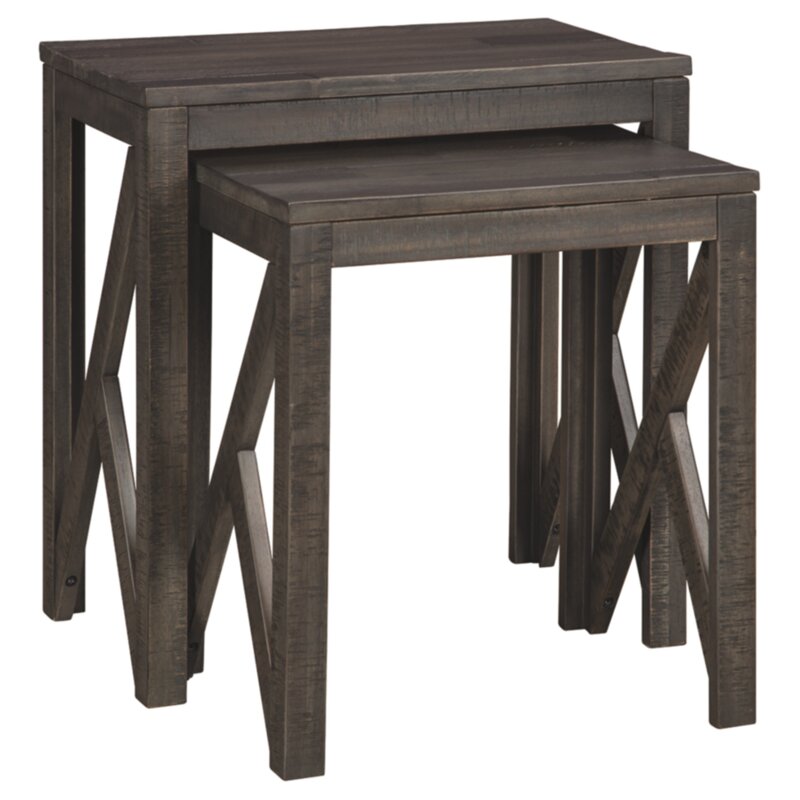 Janicki 24'' Tall Solid Wood Nesting Tables Modern Farmhouse Fresh