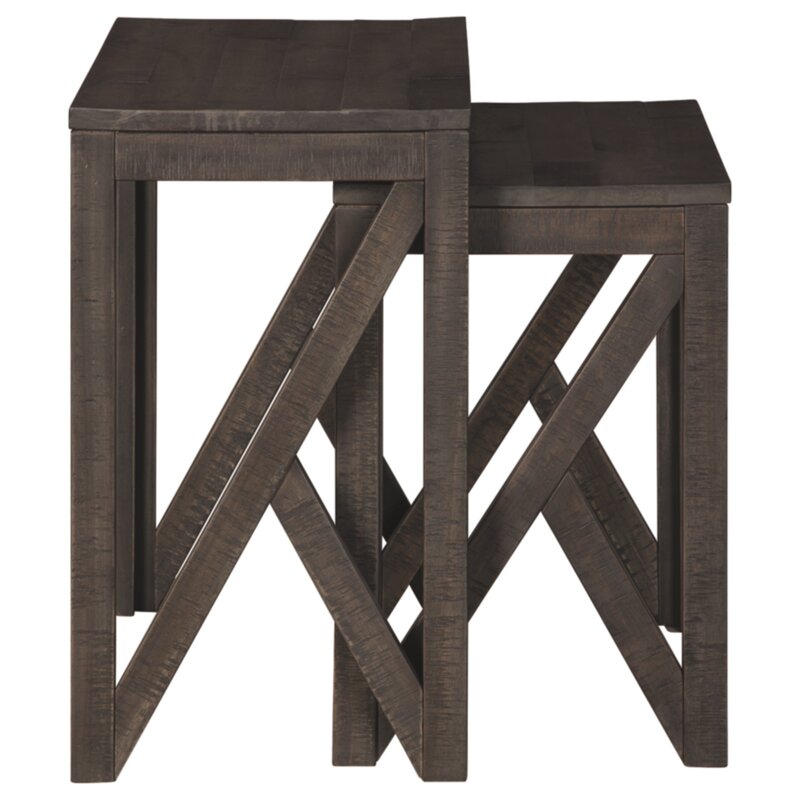 Janicki 24'' Tall Solid Wood Nesting Tables Modern Farmhouse Fresh