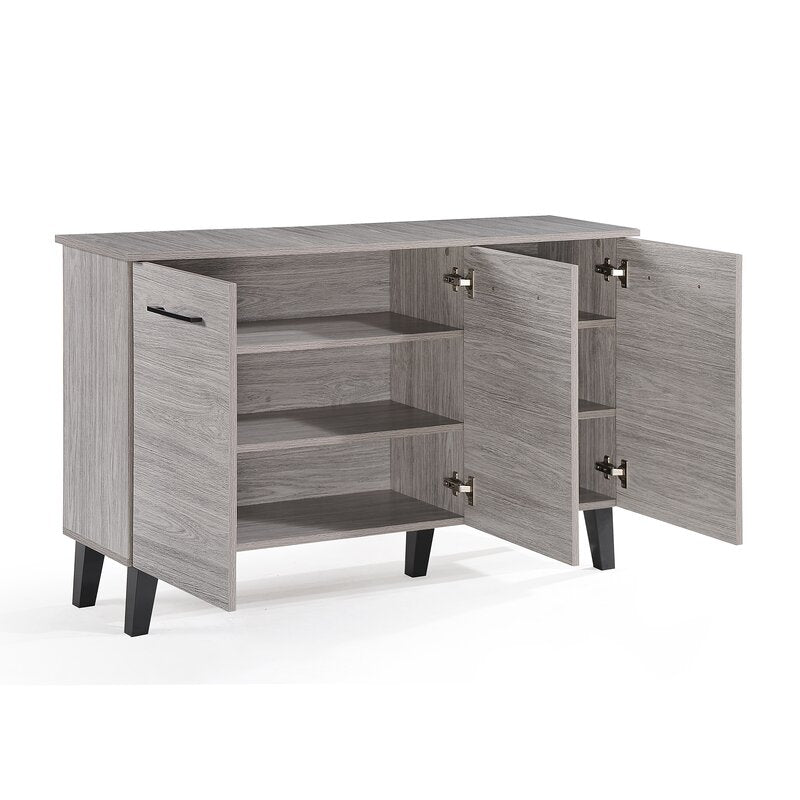 Gray 46.8'' Wide Sideboard Rectangular Accent Features Two Cabinets, Behind Three Doors, with Six Interior Shelves To Stow Away Extra Home Essentials