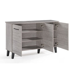 Gray 46.8'' Wide Sideboard Rectangular Accent Features Two Cabinets, Behind Three Doors, with Six Interior Shelves To Stow Away Extra Home Essentials