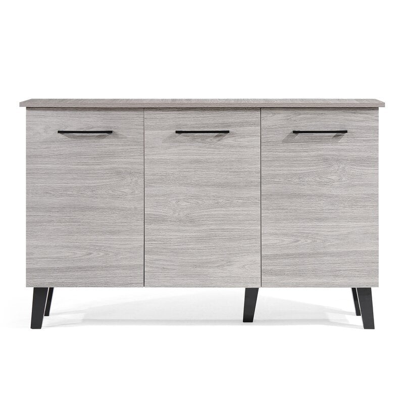 Gray 46.8'' Wide Sideboard Rectangular Accent Features Two Cabinets, Behind Three Doors, with Six Interior Shelves To Stow Away Extra Home Essentials