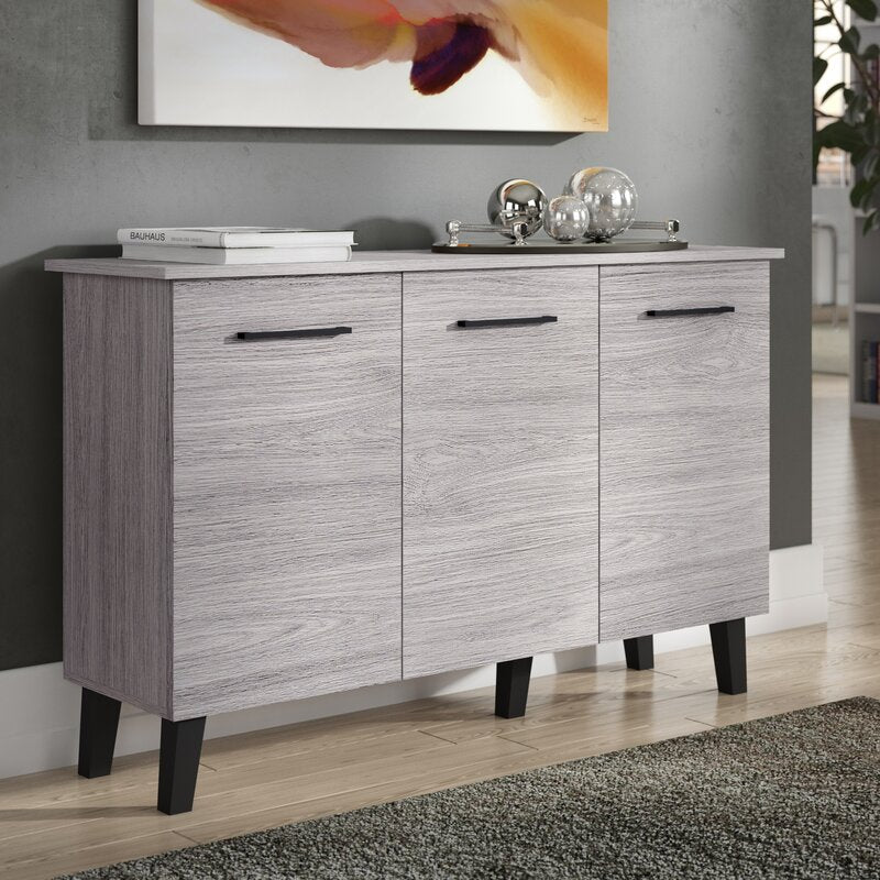 Gray 46.8'' Wide Sideboard Rectangular Accent Features Two Cabinets, Behind Three Doors, with Six Interior Shelves To Stow Away Extra Home Essentials