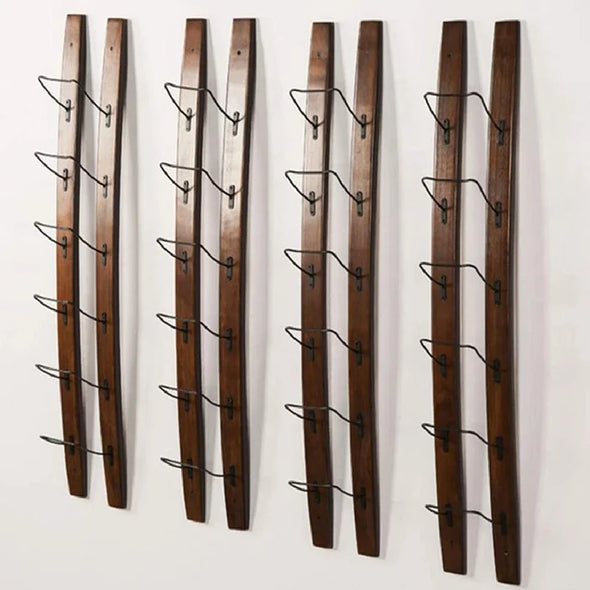 Jaquashia 6 Bottle Solid Wood Wall Mounted Wine Bottle Rack in Brown