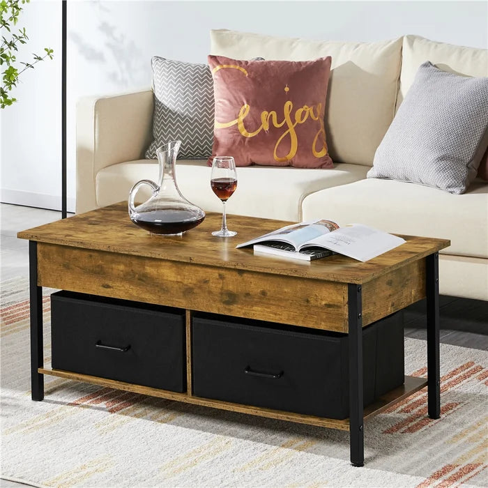 Lift Top 4 Legs Coffee Table with Storage Solid MDF and a Durable Steel Frame