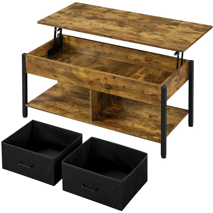 Lift Top 4 Legs Coffee Table with Storage Solid MDF and a Durable Steel Frame