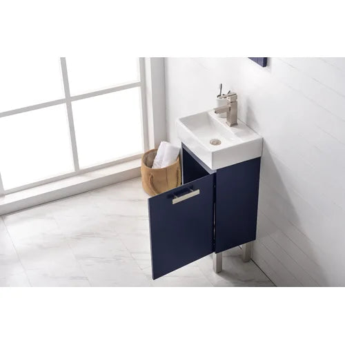 Blue Jarrettsville 16.5" Single Bathroom Vanity Set Indoor Aesthetic Design