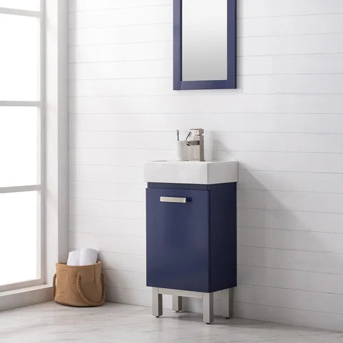 Blue Jarrettsville 16.5" Single Bathroom Vanity Set Indoor Aesthetic Design