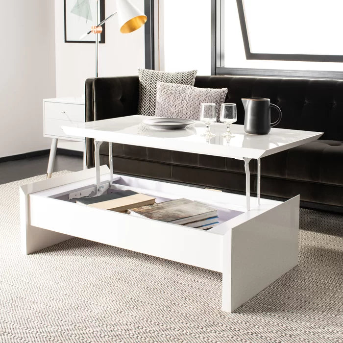 Lift Top Extendable Coffee Table with Storage Manufactured Wood