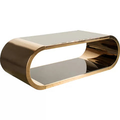 Rose Gold Floor Shelf Coffee Table with Storage Perfect For Living Room