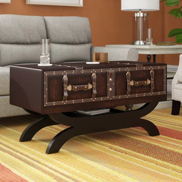 Jelks Cross Legs Coffee Table Perfect for Living Room with Plenty Storage Space