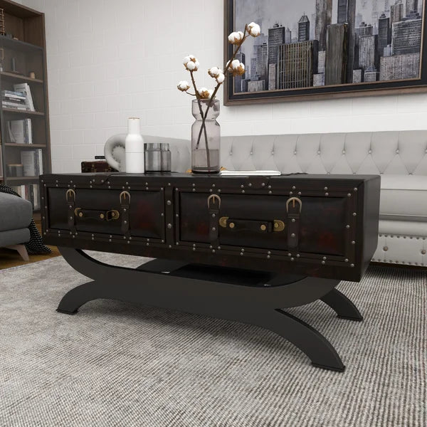 Jelks Cross Legs Coffee Table Perfect for Living Room with Plenty Storage Space