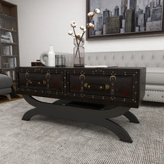 Jelks Cross Legs Coffee Table Perfect for Living Room with Plenty Storage Space