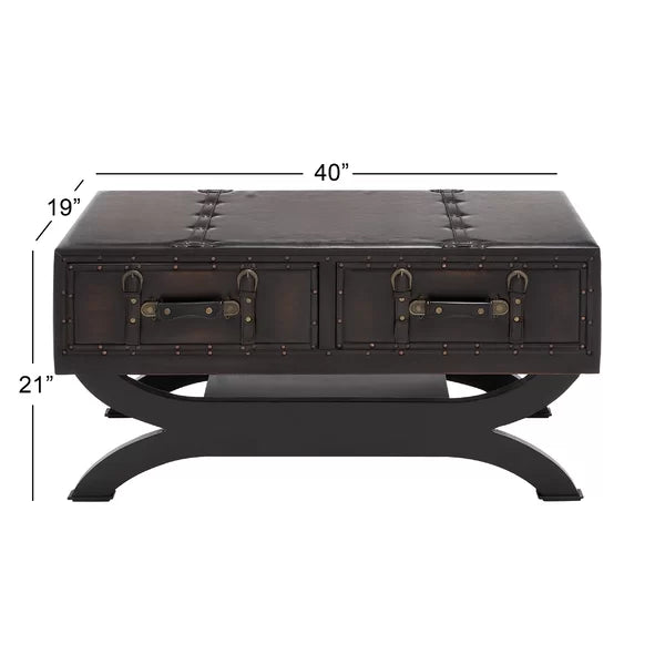 Jelks Cross Legs Coffee Table Perfect for Living Room with Plenty Storage Space
