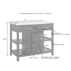 Jelle 42'' Wide Kitchen Island Adjustable and Removable Shelf Style and Smart Storage