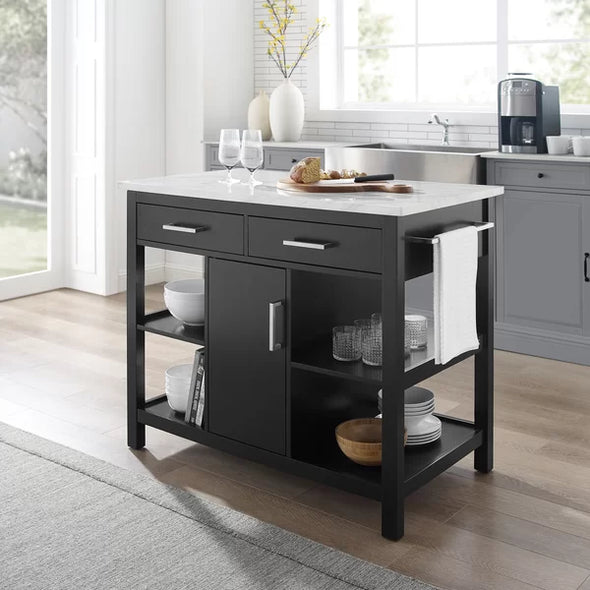 Jelle 42'' Wide Kitchen Island Adjustable and Removable Shelf Style and Smart Storage