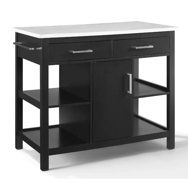 Jelle 42'' Wide Kitchen Island Adjustable and Removable Shelf Style and Smart Storage
