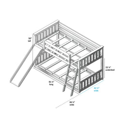 Jeniffer Twin Over Twin Solid Wood Standard Bunk Bed