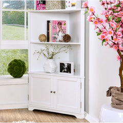 White Jenner 50'' H x 32'' W Corner Bookcase Style and Space Saving