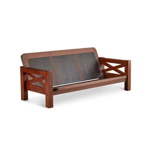 Gray Jessalyn Full 84'' Wide Tufted Back Futon And Mattress Durable Trampoline