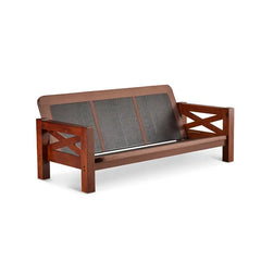 Gray Jessalyn Full 84'' Wide Tufted Back Futon And Mattress Durable Trampoline