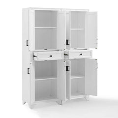 White Jesse 67.75" Kitchen Pantry Adjustable Shelves Simply Charming Elegance to Any Room