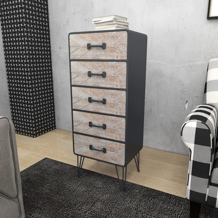 Jez 5 Drawer 16'' W Chest Contemporary Style Add Unique Stylish Storage