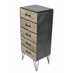 Distressed Finish Jez 5 Drawer 16'' W Chest Contemporary Style Perfect Organize