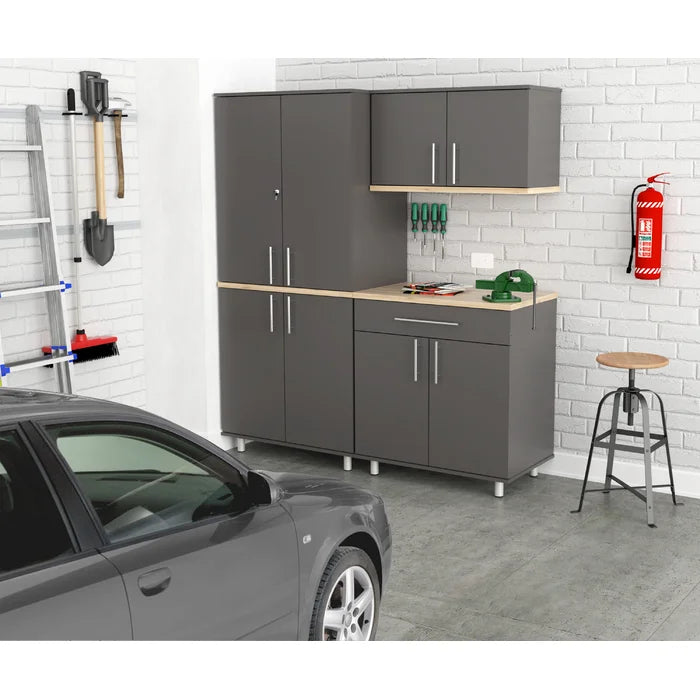 Jezelle 71' H x 63" W x 20" D 3 Piece Storage Cabinet Set 9 Shelves Adjustable Shelves