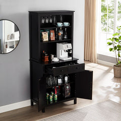Black Jill Zarin Coffee Station Hutch Beautifully Designed Bar
