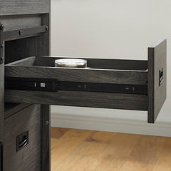 1 - Charcoal Gray Single Bathroom Vanity Set Rustic Farmhouse-Style Vanity Maximizes Your Storage Options By Offering A Set Of Drawers