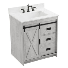 1-  White Wash Single Bathroom Vanity Set Maximizes Your Storage Options By Offering A Set Of Drawers Along with Hidden Shelves For Added Storage