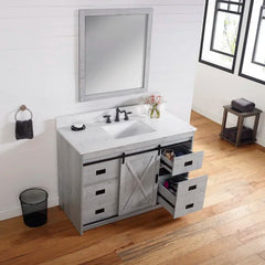 White Wash Jillian 48" Single Bathroom Vanity Set Made from Engineered Wood